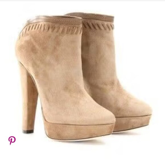 Jimmy Choo Tan Suede Booties "EUC" - Picture 16 of 16